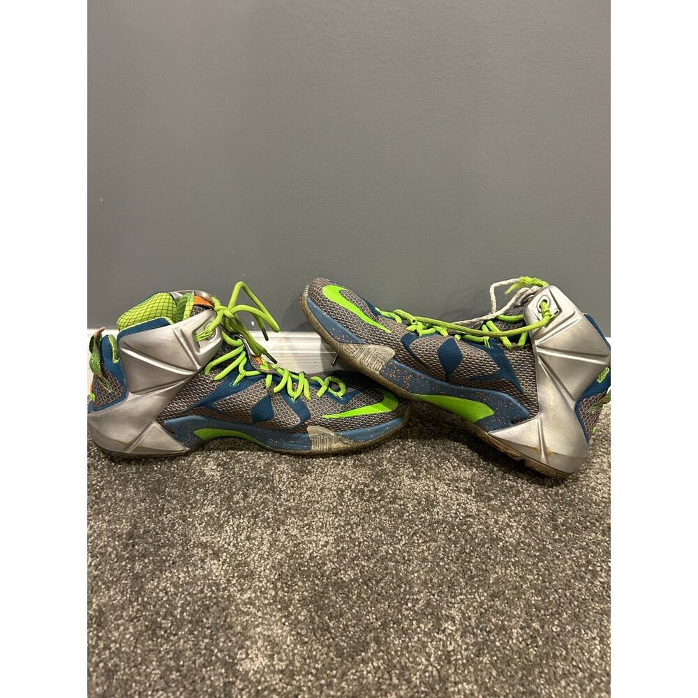 Nike LeBron 12‎ Trillion Dollar Man Volt Green Blue Size 13 (705410-430)